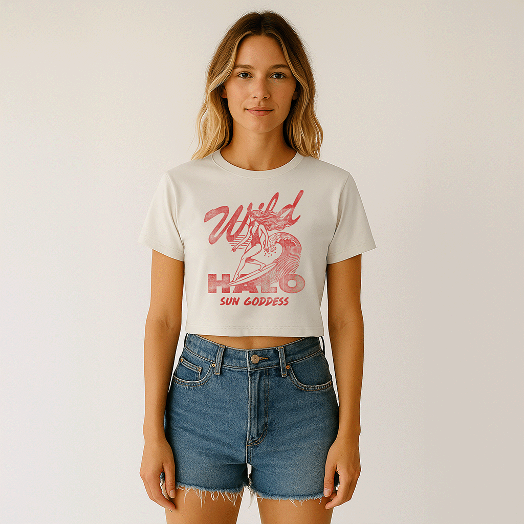 Wild Halo Sun Goddess Crop – cropped women’s tee for sun chasers lake-life wake surfing